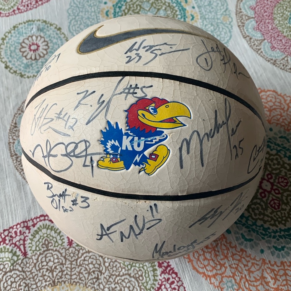 2002-2003 National Champion Runner-Up Kansas University Basketball Signed